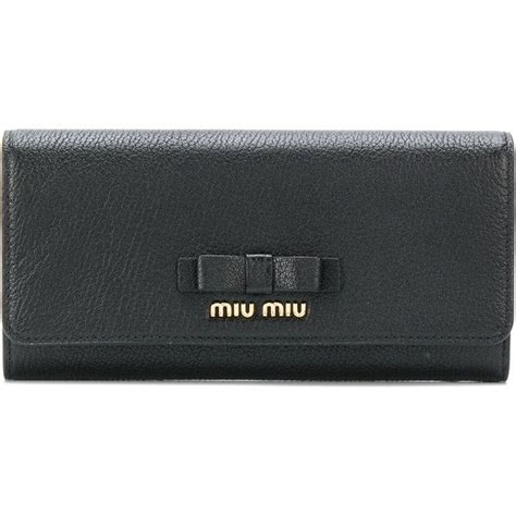 miu miu bow detail wallet|Miu Miu Beige and Black Bow Detail Continental Wallet.